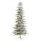 7.5ft. Pre-Lit Slim Flocked Nova Scotia Spruce Artificial Christmas Tree with Warm White LED Lights
